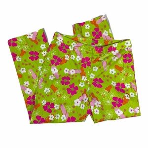 Lilly Pulitzer flip flop and hibiscus print pants size 8
